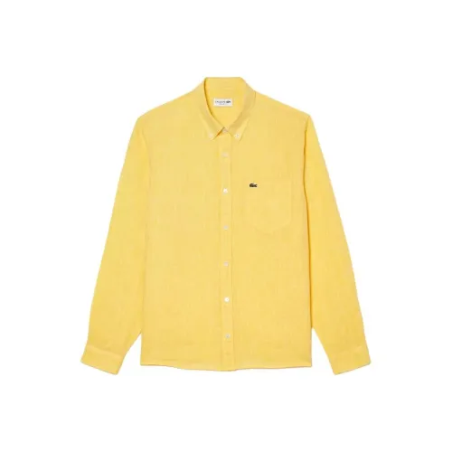LACOSTE Рубашка Мужская Светло-Желтая