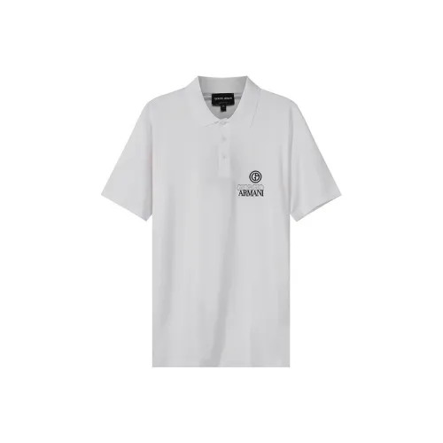 GIORGIO ARMANI Оптический Белый Цвет Мужская Рубашка Поло