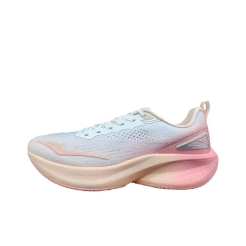 Erke Slip-resistant Abrasion-resistant Breathable Low-top Casual Running Shoes Women's White Pink