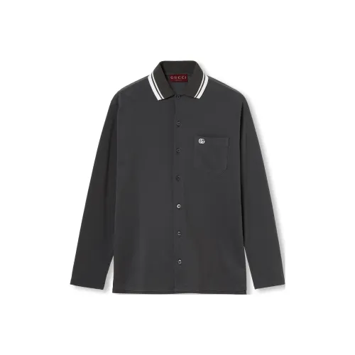 GUCCI FW24 Поло Мужское Темно-Серое