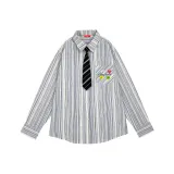 Синий с полосами (черный и белый полосатый галстук)