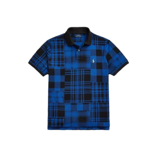 Polo Ralph Lauren Custom Slim Check Mesh Polo Men's Blue Поло Ralph Lauren Custom Slim Check Mesh Polo Мужское Синий