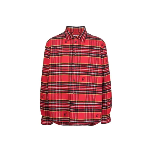 Off Белый Красный Мужские Рубашки