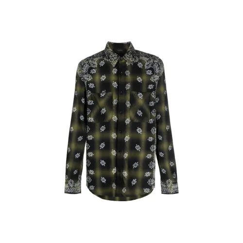 AMIRI Черный Зеленый Мужские Рубашки