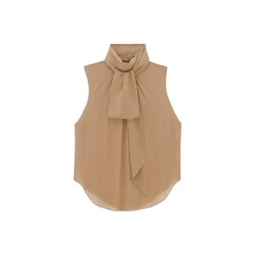 SAINT LAURENT Рубашка Мужская Каштановая