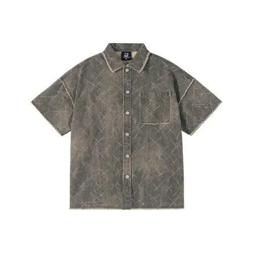 XINYINSU SS24 Рубашка Унисекс Парная Серого цвета