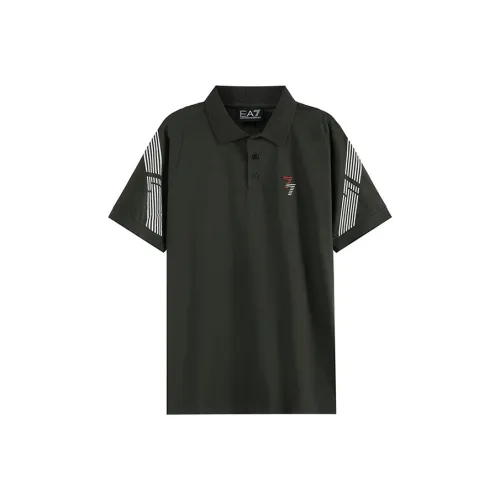 EMPORIO ARMANI Темно-серый зеленый мужской поло