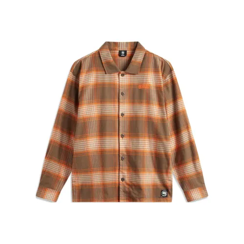 Badfive Подкладка Рубашка Мужская Коричневая Клетка