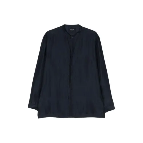 GIORGIO ARMANI SS24 Рубашка Мужская Морской Синий