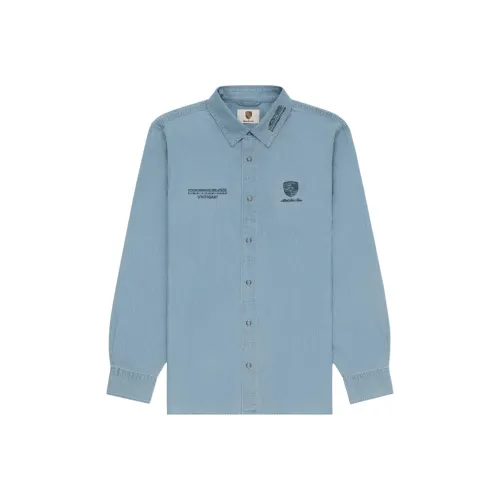 AIME LEON DORE Porsche Collaboration Синие Мужские Рубашки