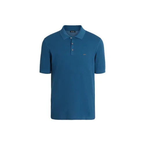 Ermenegildo Zegna Light Blue Green Men's Polo  
Эргенжильдо Зегна Светло-Синий Зеленый Мужская Поло