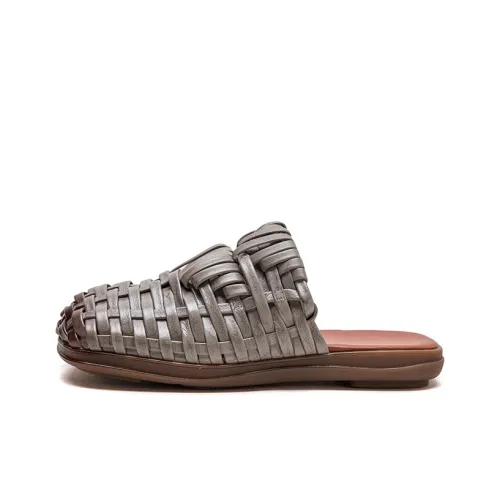 PLO CART Резина Подошва Шов Пэчворк Кожа Cut Out Ткань Вязаные Домашние Тапочки Женские