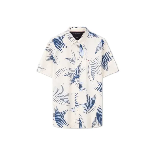 Tommy Hilfiger Рубашка Мужская Экрю С принтом