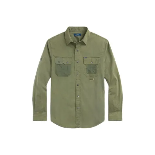 Polo Ralph Lauren FW24 Рубашка Классическая версия Мужская Темно-оливково-зеленый
