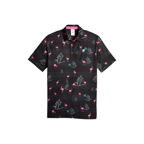PUMA X PTC Print Черный/Светло-Розовый Мужская Рубашка Поло