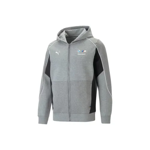 PUMA BMW M Motorsport С капюшоном Свитшот Куртка Мужская Толстовка Серого цвета