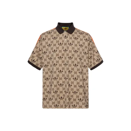 GUCCI Мужская поло коричневого цвета