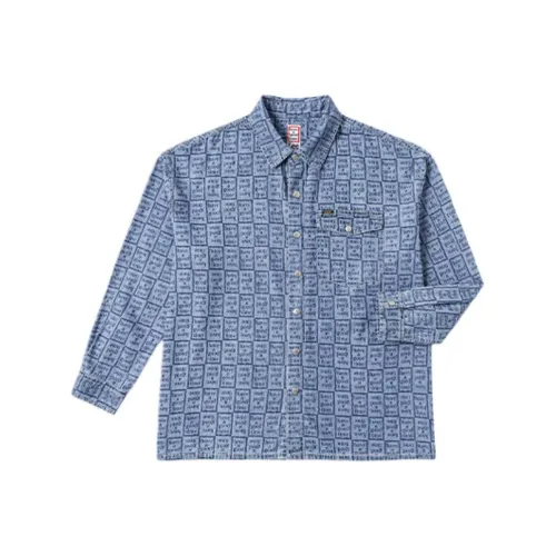 Lee Co-branded Model X Have a Good Time Collection Рубашка Унисекс Средняя Синяя