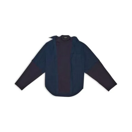 Balenciaga FW22 Рубашка Свободного кроя Мужская Синяя