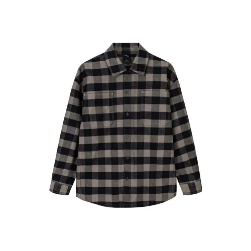 CHAOJIANTA Рубашка Мужская Основная Черная Каменно-Серый