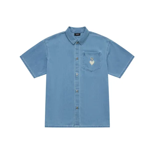 MLB Base Logo Светло-Синие Унисекс Рубашки