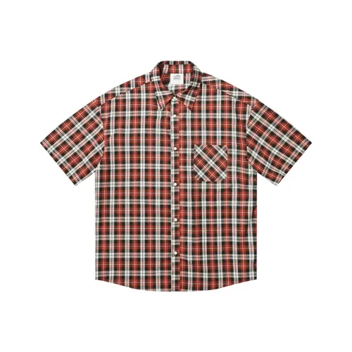 COUNTRY MOMENT Оранжевый Красный Клетка Мужская Рубашка