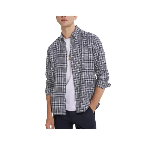 Tommy Hilfiger FW24 Рубашка Мужская Черный Белый Серый Клетка