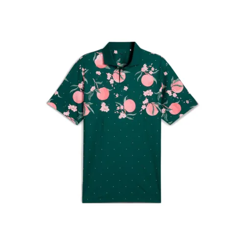PUMA MATTR Поло Мужское Темно-зеленый Фрукты Розовый
