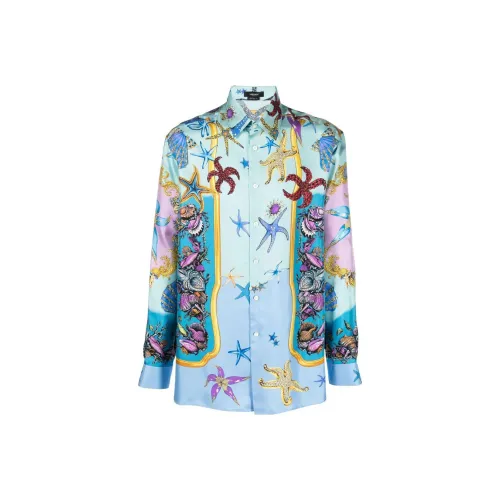 VERSACE Мужские Синие Рубашки