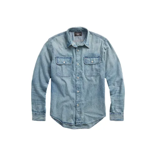 Double RL Рубашка Мужская Светло-Синяя