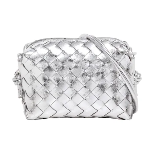 Bottega Veneta Овечья кожа Сумка через плечо Сумка Women's Silver