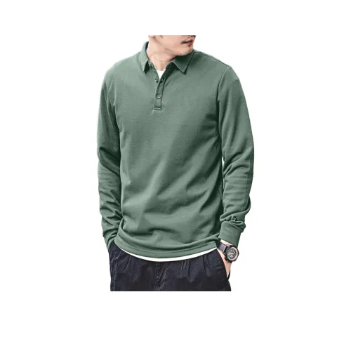 GELANLU Зеленая Мужская Поло