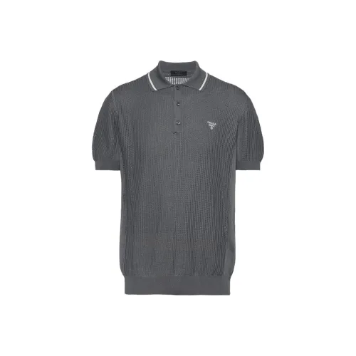 PRADA Поло Мужское Темно-Серое