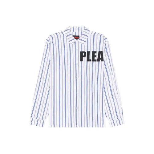 PLEASURES Рубашка Мужская Синяя Белая