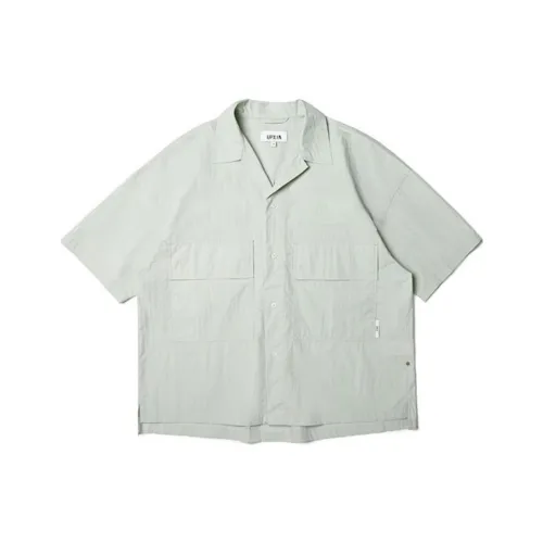 UPXIW Светло-зеленые мужские рубашки