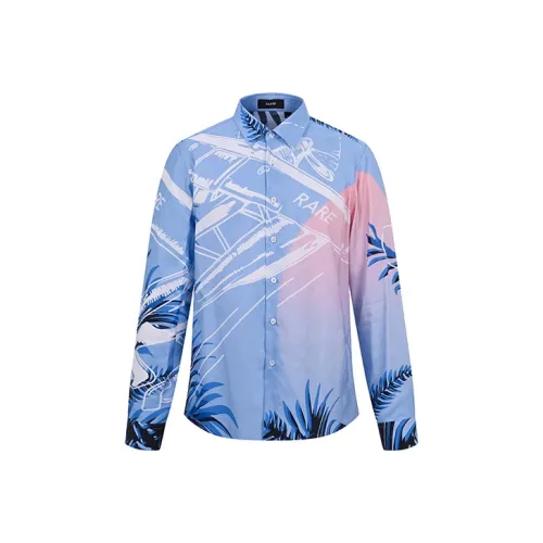 RARE Длинный рукав рубашка мужская многоцветная