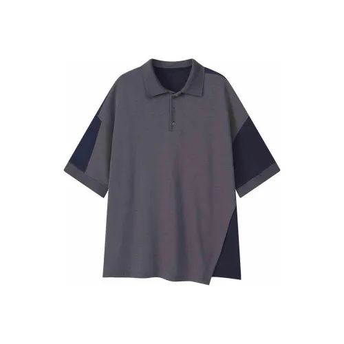 YOSHIYOYI Поло Унисекс Темно-Серый