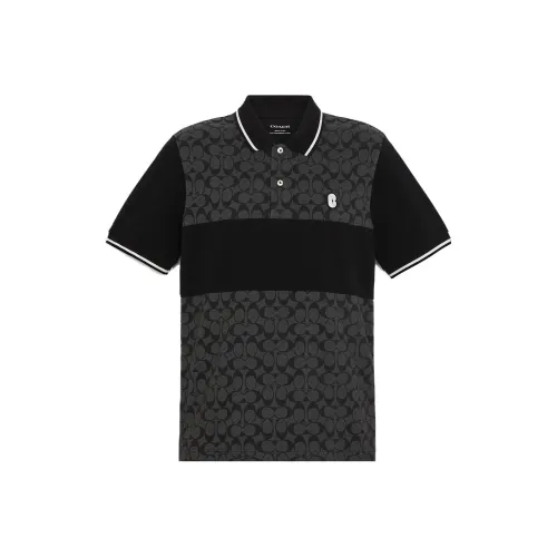 COACH SS23 Поло Мужское Угольный Серый