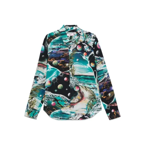 Marine Serre Длинный рукав рубашка унисекс многоцветная