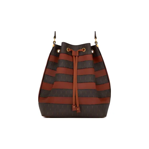 SAINT LAURENT Покрытие Холст Кожаная Вставка Ведрообразные Сумки Сумки через плечо Сумка на плечо Женская