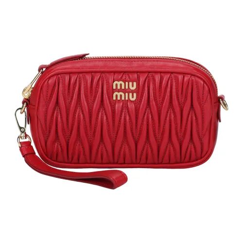 MIU MIU Клатч из овечьей кожи женский красный