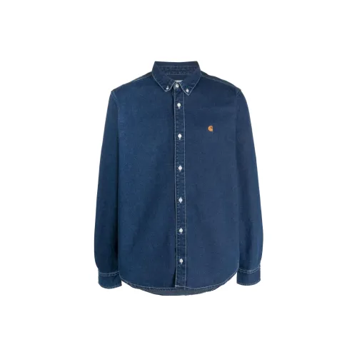 Carhartt WIP FW23 Tannin Series Рубашка Мужская Синяя