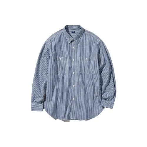 UNIQLO Королевский синий Унисекс Рубашки
