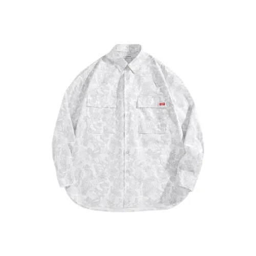 PEACEBIRD MEN Рубашка Мужская Серо-Белая