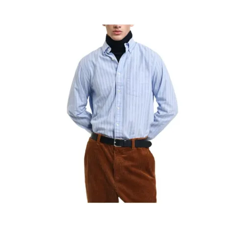 GANT Стандартный крой Полосатый Archive Oxford Рубашка Мужская Светло-синяя