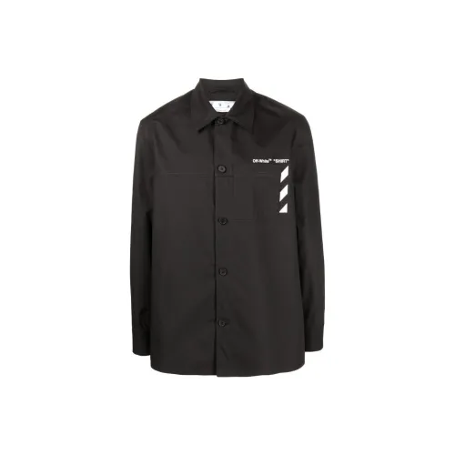 Off Белый Черный Мужские Рубашки