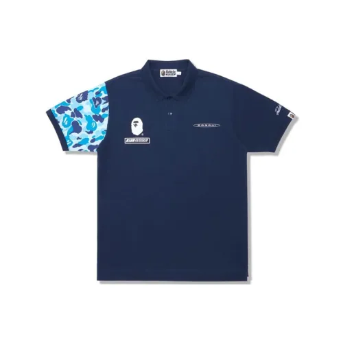 A BATHING APE BAPE совместный бренд Синий Мужской Поло