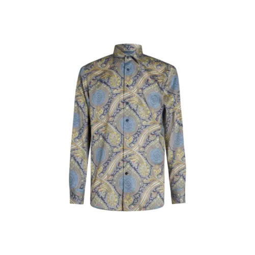 ETRO Мужские рубашки морского синего цвета