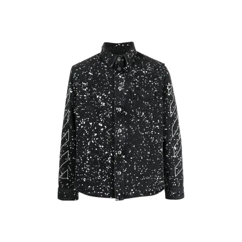 Off White Shirt Регулярный крой Осенний Мужской Черный