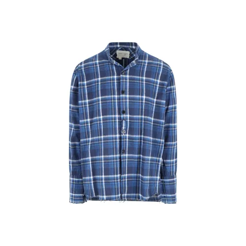 GREG LAUREN Blue Men's Shirts GREG LAUREN Синий Мужские Рубашки